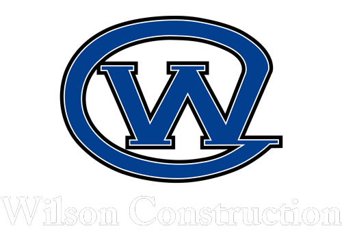 Wilson Construction Group, LLC. Logo blue W with white outline